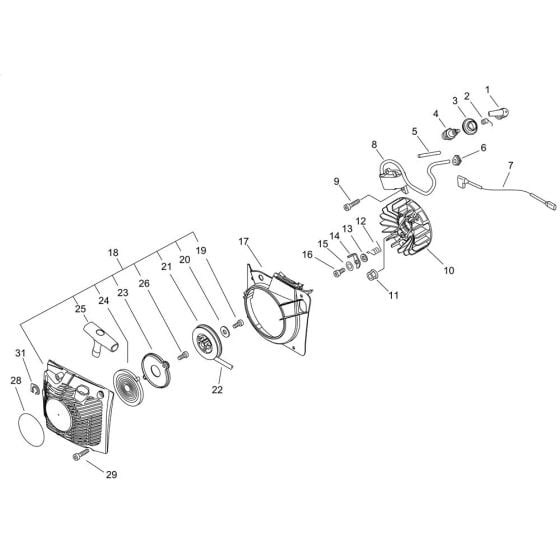 Starter, Magneto for Shindaiwa 600SX Chainsaw