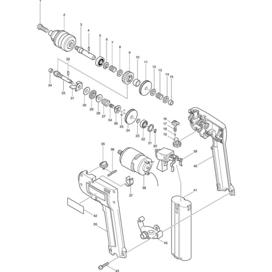 Main Assembly for Makita 6012HD 9.6V 43191 Drill Driver