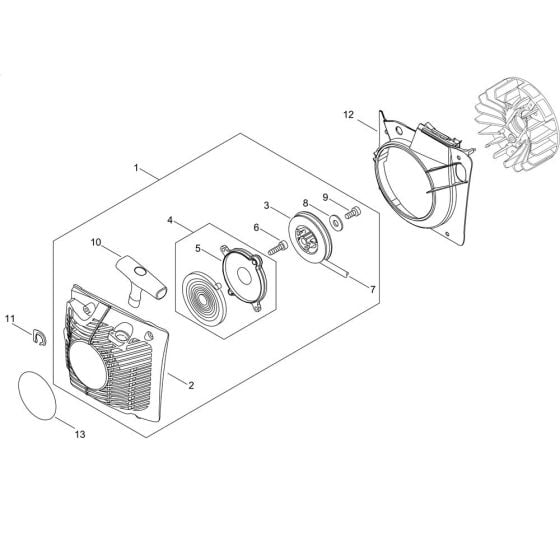 Recoil Starter for Shindaiwa 601SX Chainsaw