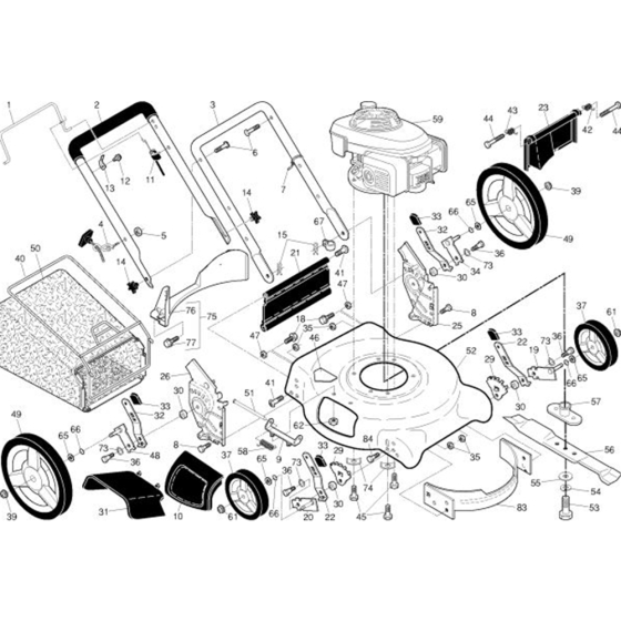 Product Complete for Husqvarna 6021 P Lawn Mowers