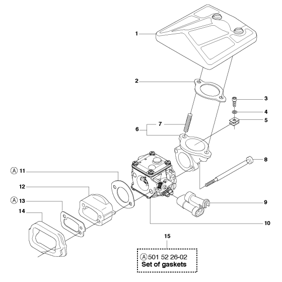 Carburetor & Air Filter Assembly For Husqvarna 61 Chainsaw 