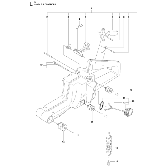 Handle & Controls Assembly For Husqvarna 61 Chainsaw 