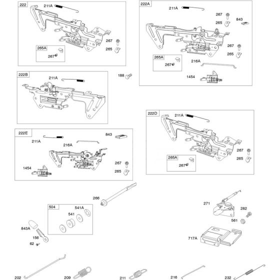 Control Bracket Assembly for Briggs and Stratton Model No.613477-3048-J1 Horizontal Shaft Engine