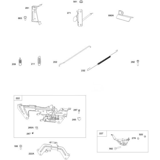 Control Bracket Assembly for Briggs and Stratton Model No.61E377-0009-J1 Horizontal Shaft Engine