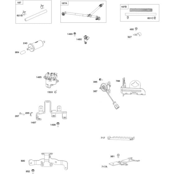 Fuel Supply Assembly for Briggs and Stratton Model No.61E377-0009-J1 Horizontal Shaft Engine