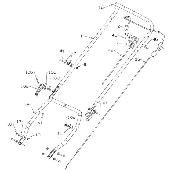 Handle Assembly for Masport 625AL (2015 Sep 479903) Mower