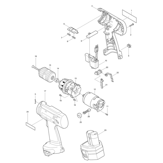 Complete Assembly for Makita 6313D 12V 1/2" Drill Driver