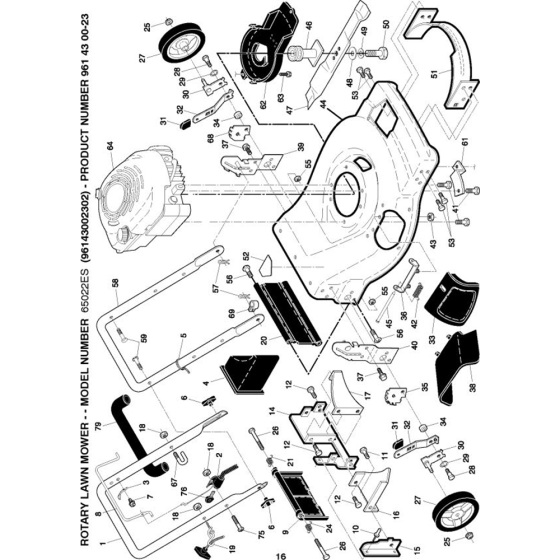 Frame  for Husqvarna 65022 ES Lawn Mowers