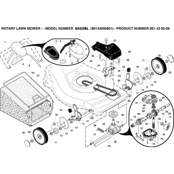 Drive  for Husqvarna 6522 SL  Lawn Mowers