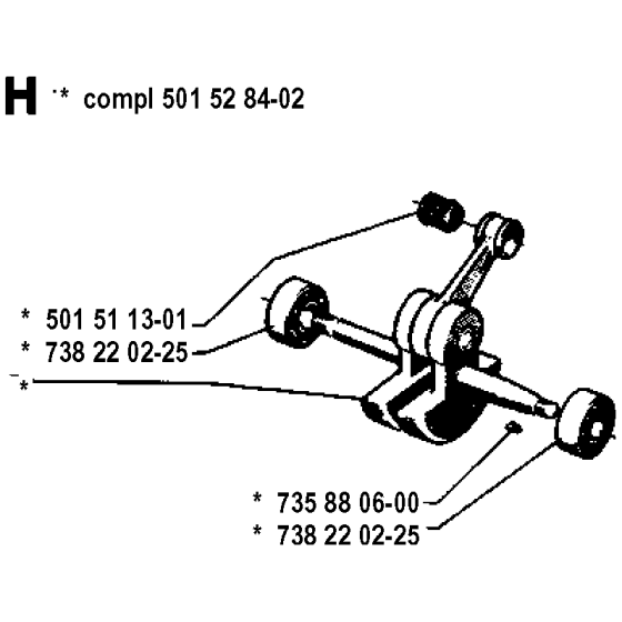 Crankshaft Assembly For Husqvarna 66 Chainsaw 