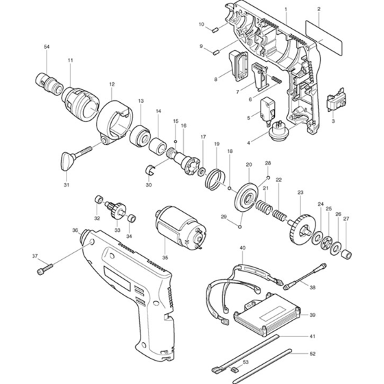 Main Assembly for Makita 6811D 14.4v Cordless Screwgun