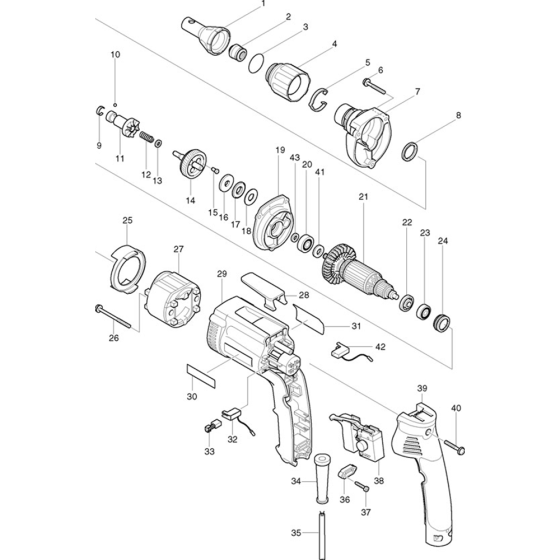 Main Assembly for Makita 6824 Drywall Corded Screwgun