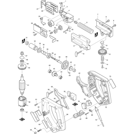 Main Assembly for Makita 6834 Autofeed Corded Screwgun