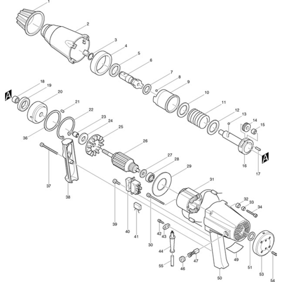 Main Assembly for Makita 6906 Impact Wrench