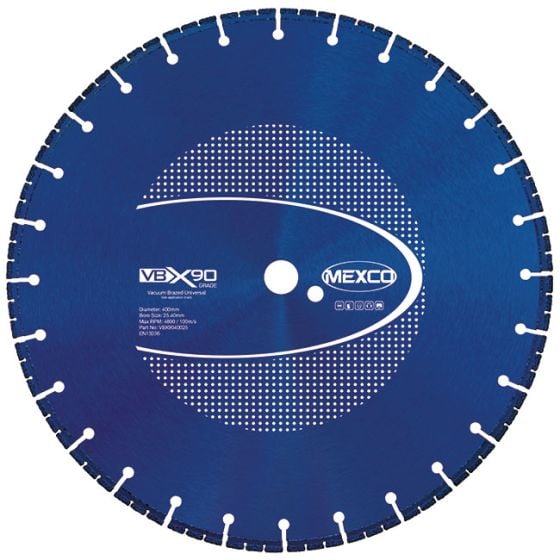 Mexco 400mm Vacuum Brazed Blade Multi-Use X90 Grade 25.4mm Diamond Blade Bore