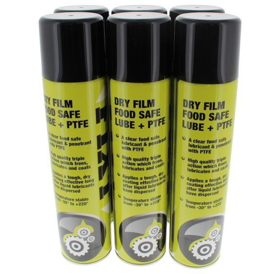 FIXT Dry Film Food Safe Lubricant & PTFE - 400 ml Aerosol - 6 Pack