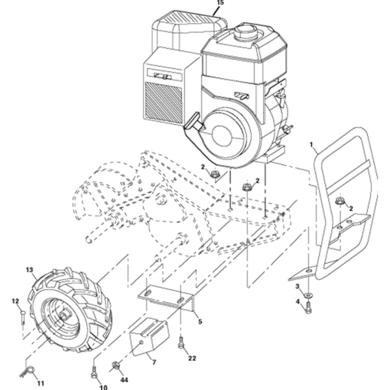 Mainframe, Right Assembly for Husqvarna 700 DRT Cultivator/Tiller