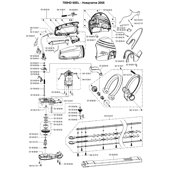 Product Complete Assembly for Husqvarna 700 HD60 EL Hedge Trimmers