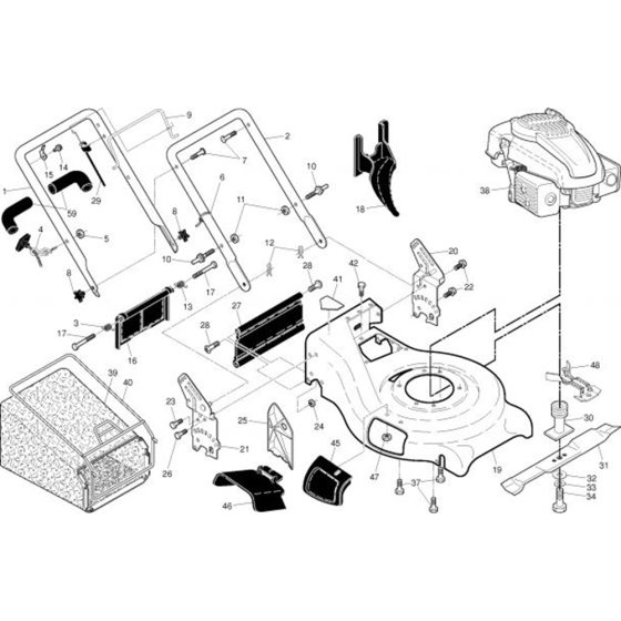 Frame & Engine  for Husqvarna 7021 KR Lawn Mowers