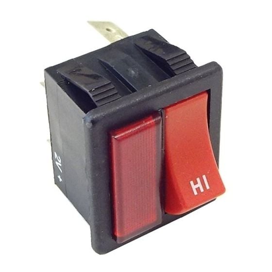 Red Hi/Low Rocker Switch for Numatic 'Henry' Hoover Vacuum Cleaner - OEM No. 221102