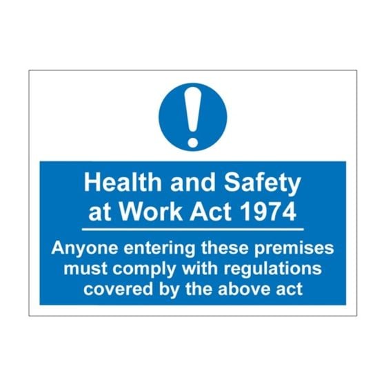 'Health and Safety at Work Act 1974' Safety Sign - Semi Rigid Plastic