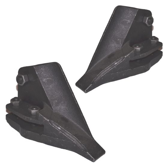 Kubota Style Side Cutter Bucket Teeth - Twin Strap Type - Set of 2