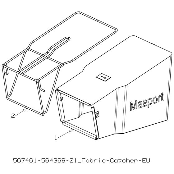 21" Catcher Assembly for Masport 800AL SP 2014 Apr Mower