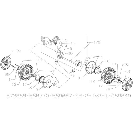 Wheel Assmebly for Masport 800AL SP 2014 Apr Mower