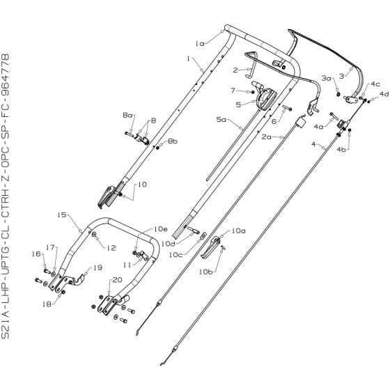 Handle Assembly for Masport 800AL SP 2016 Jan Mower