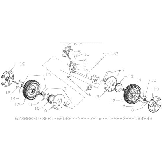 Wheel Assmebly for Masport 800AL SP 2018 Oct Mower