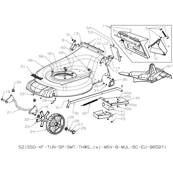 Deck Assembly for Masport 800ST WC SP 2022 Oct Mower