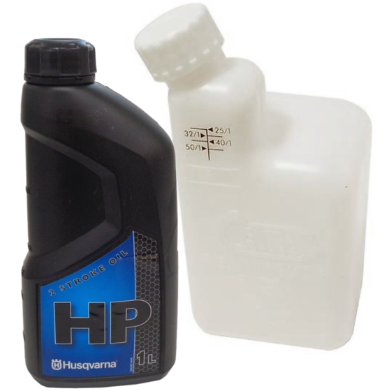 Mixing Bottle & Husqvarna HP 2-Stroke Oil 1L Kit