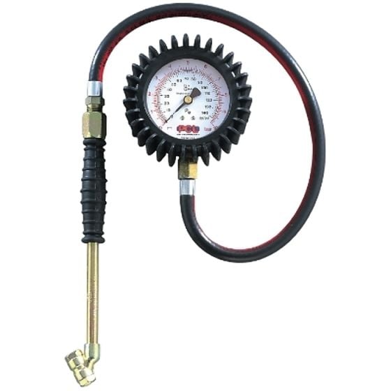 PCL Tyre Pressure Gauge Dial Type with Hold On Connector 1/4" end Fitting