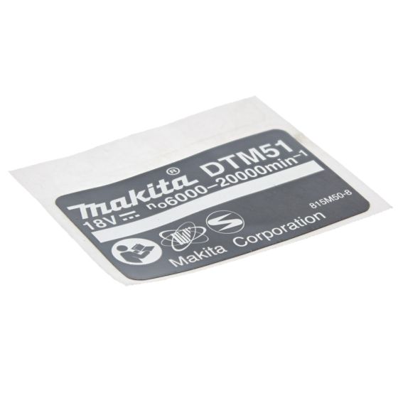 Name Plate for Makita DTM51 Multi Tool - 815M50-8