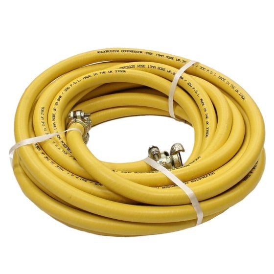 3/4" Rockbuster Compressor Non-Braided Hose Assembly - 15m / 50ft