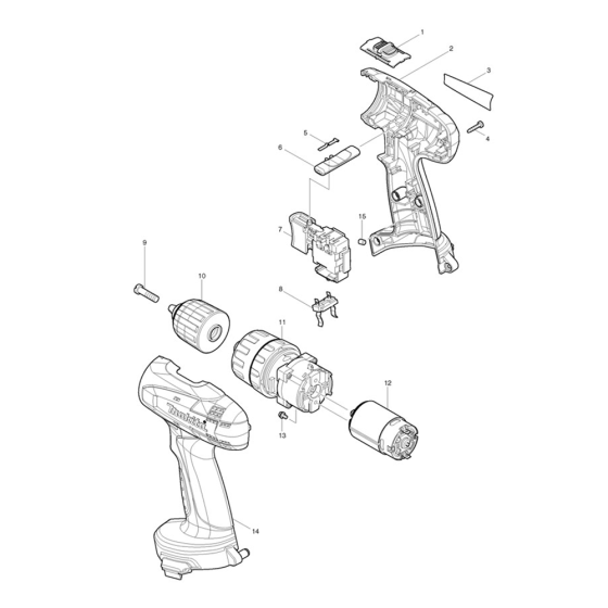 Complete Assembly for Makita 8381D Cordless Hammer Driver Drill