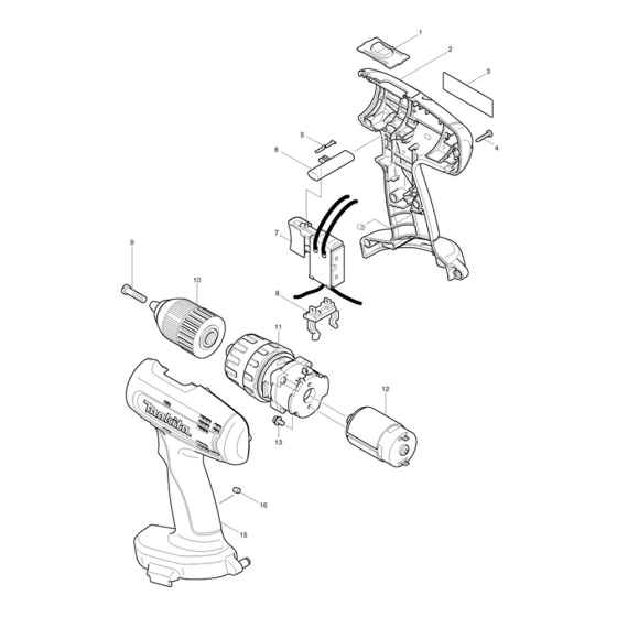 Complete Assembly for Makita 8390D 18V 1/2" NiCD Cordless Drill