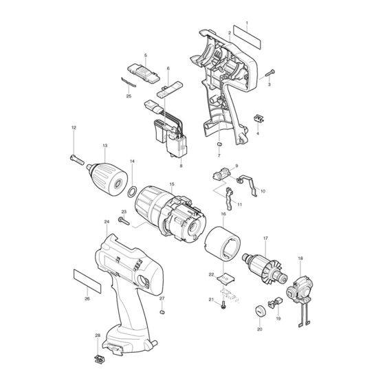 Complete Assembly for Makita 8414D 12V Mxt Cordless Hammer Drill