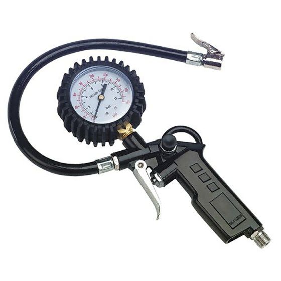 General Purpose Tyre Inflator with Rubber Pressure Gauge