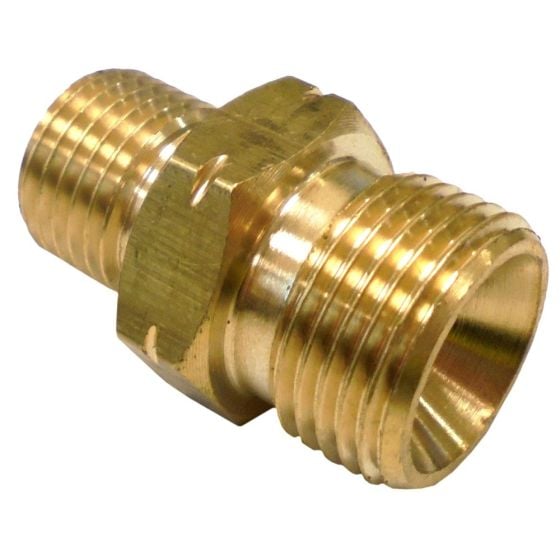 1/4" / 3/8" Left Hand M/M Hose Coupler - 30mm