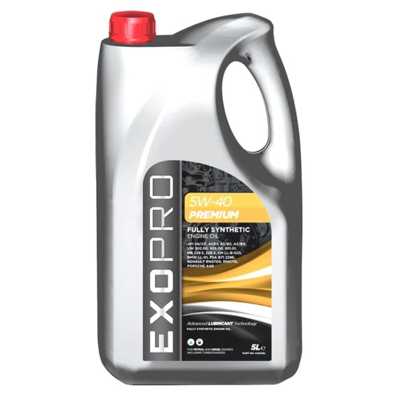 EXOPRO 5W-40 5 Litre Fully Synthetic Engine Oil - Part No. 867 104