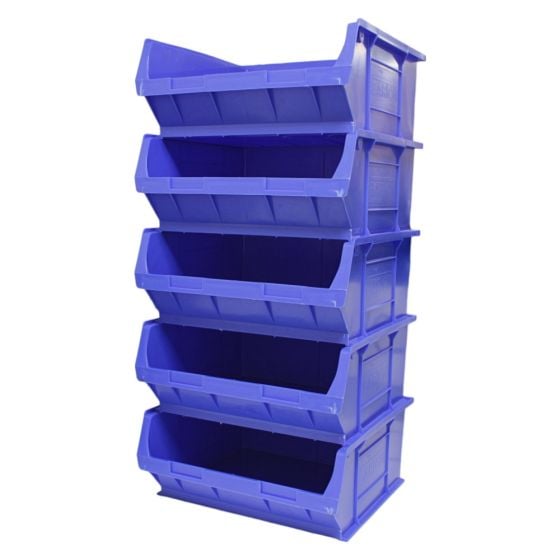 5 Pack of Blue Storage Bins - Size 6 (420x182x375mm)