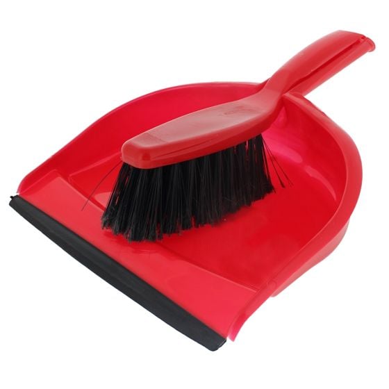 Plastic Dustpan & Clip-On Soft Nylon Brush