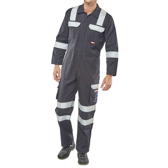 Arc Flash Coverall - Navy Blue Fire Retardant Anti Static Material