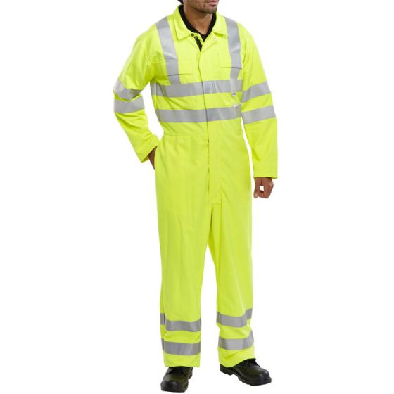 Boiler-suit Hi-Vis Fire Retardant Elasticated Waist Saturn Yellow