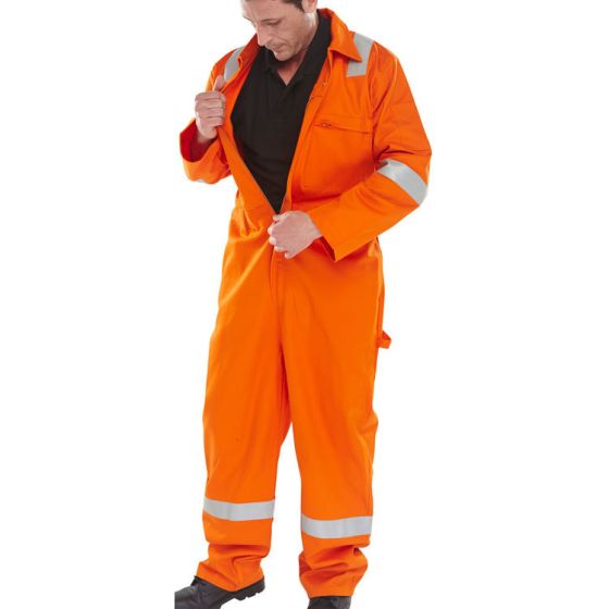 Boiler-Suit 220g Fr Burgan Lightweight Cotton Anti-Static Orange