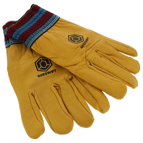 Pair of Freezer Gloves Full Grain Cowhide Leather Fleece Lined (Yellow)