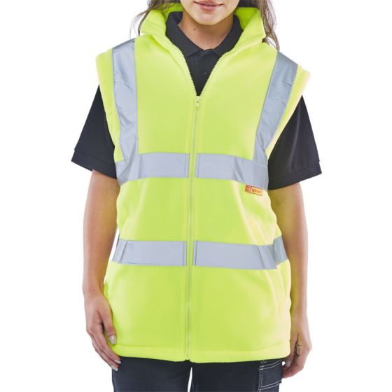 Hi-Vis Fleece Gilet / Body-warmer H/D 300gsm Polyester Saturn Yellow