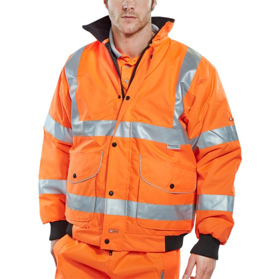 Super Bomber Jacket H/D Polyester PU Coated Class 1 Air Porosity Orange