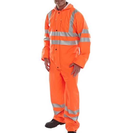 Super B-Dri Coverall Breathable Fabric Polyester PU Coated Orange